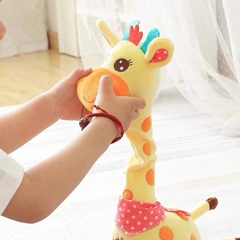 Dancing Talking Giraffe Toy Plush with 10 Songs Adjustable Volume Repeating