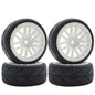 4Pcs 1/10 RC Car Wheel Rims & Tires 12mm Hex for Tamiya TT01 TT02 HPI