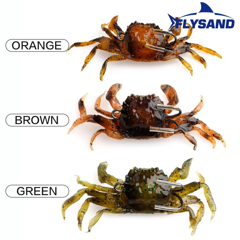 Lifelike Sharp Hook Soft Crab Fishing Lure Bait 1PC Flysand Silicone