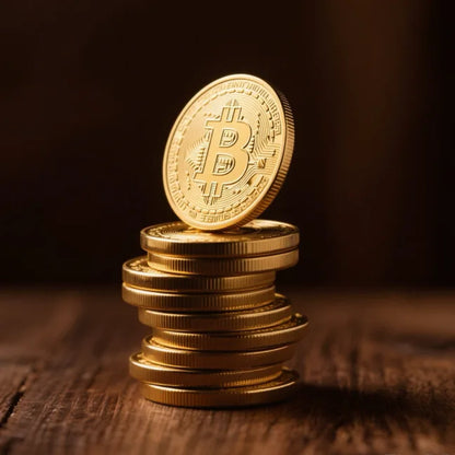 Gold Plated Bitcoin Coin Collectible Art Commemorative Virtual Crypto