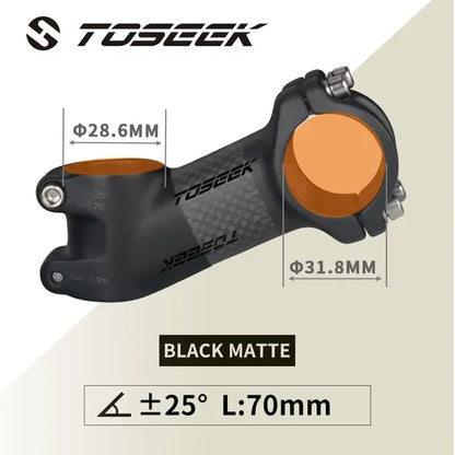 TOSEEK Carbon MTB Handlebar Stem 31.8mm 10/17/25/35 Degree Bike Stem
