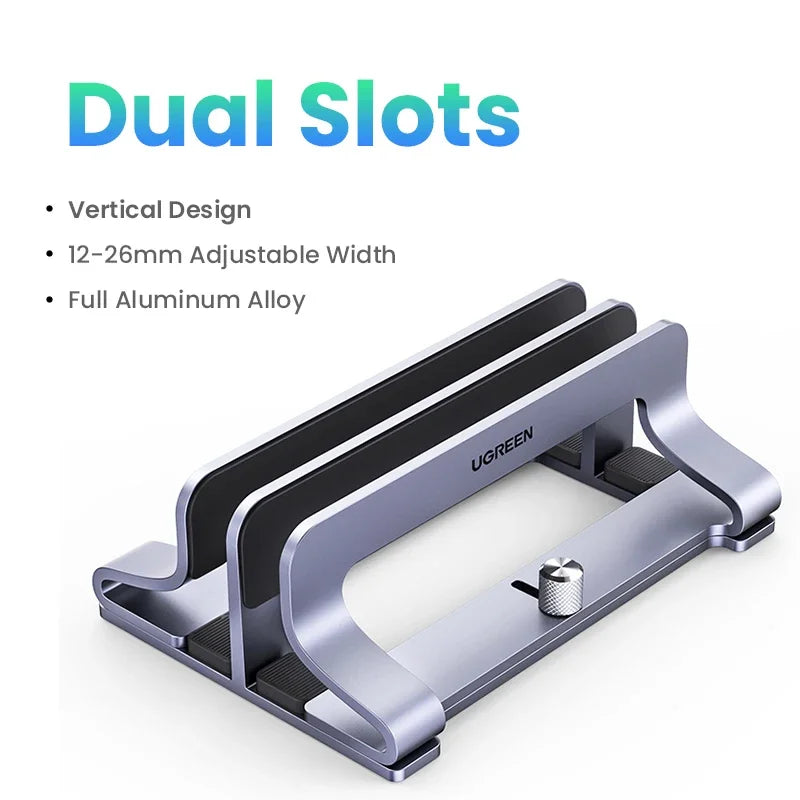 UGREEN Vertical Laptop Stand For MacBook Air Pro Triple Slots Aluminum Notebook Stand For MacBook Pro Tablet iPad Phone Holder-EXPROTAS