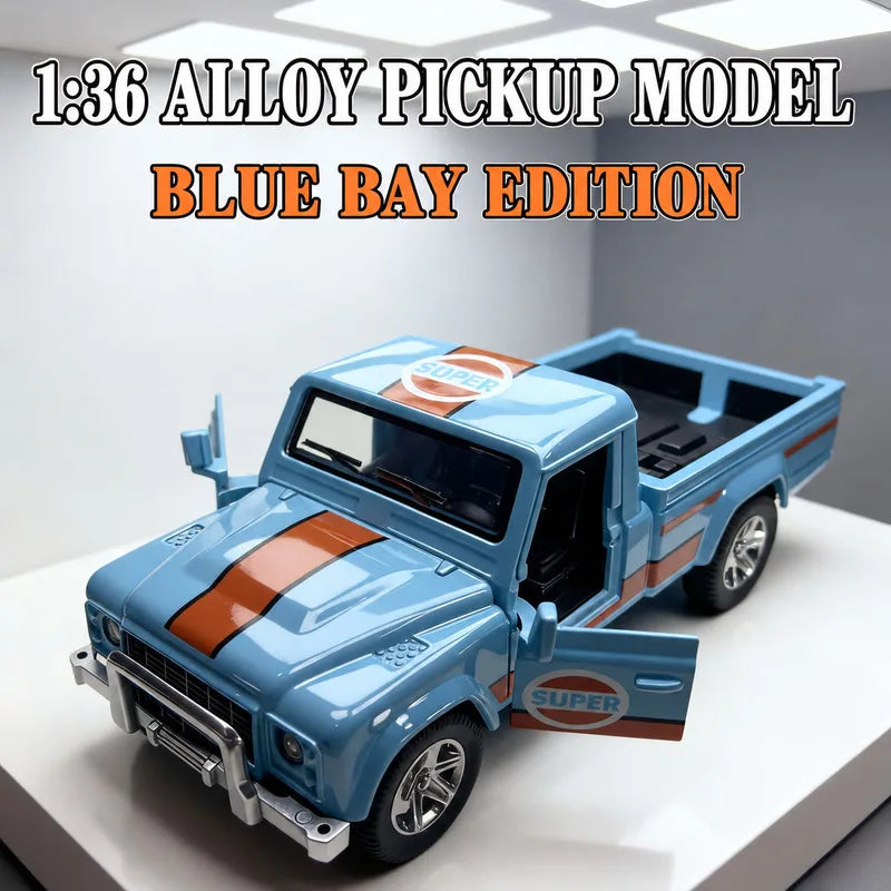 1:36 Defender Style Alloy Pickup Truck Model Pull Back Toy with Doors