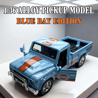 1:36 Defender Style Alloy Pickup Truck Model Pull Back Toy with Doors