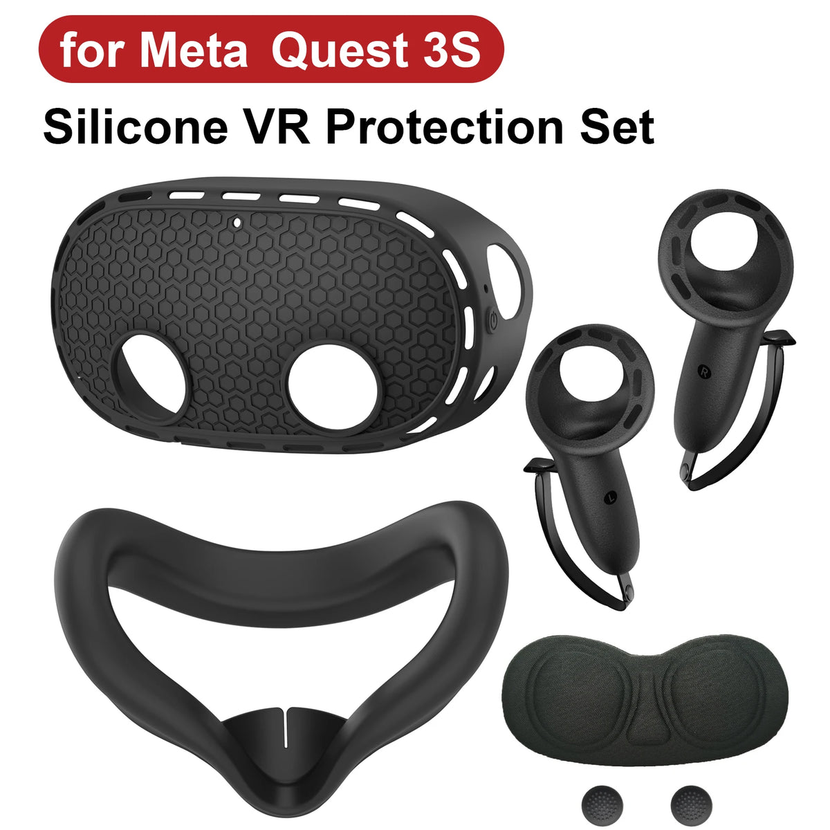 Silicone Case for Meta Quest 3S VR Lens Cover Protector Accessories