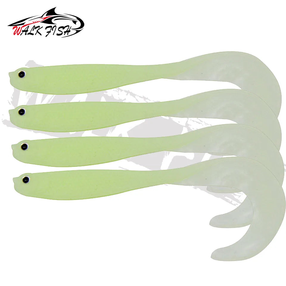 4PCS Fishing Lure Jigging Soft Baits 12.5cm 5.5g Hooks for Bass Pike