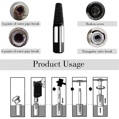 8Pcs Drill Bits Screw Extractor Remover Broken Damaged Easy Out Steel