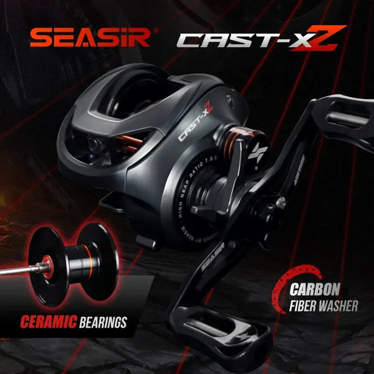 SEASIR Cast X2 Baitcasting Reel 7.3:1 Carbon Dual Brake Fishing