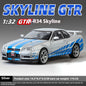 1:32 Nissan GTR R34 Skyline Supercar Alloy Metal Diecast Car Model Sound & Light Collection of Hobby Models Trendy Ornament Gift