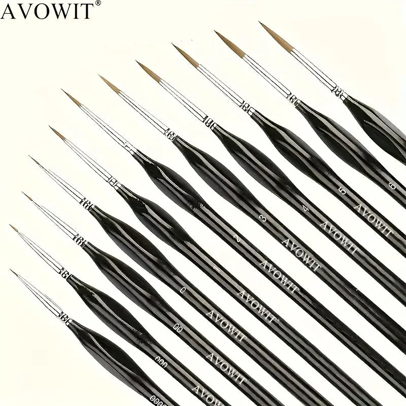 11pcs Detail Brush Set Micro Fine Art Brushes for Painting Miniature Models