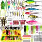 409Pcs Fishing Lure Tackle Box Set for Bass Trout Pike Layered Storage