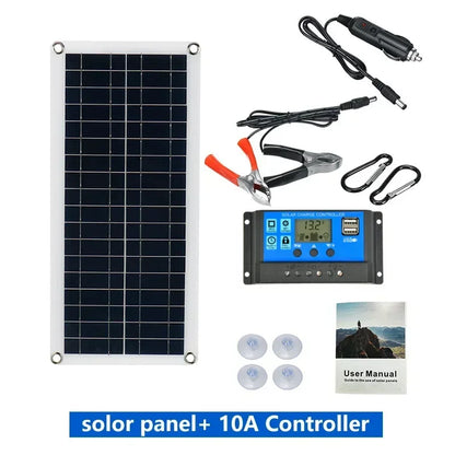 1000W 12V Solar Panel Kit with 10A-100A Controller for RV Caravan Battery