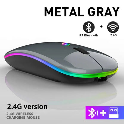 RGB Wireless Bluetooth Mouse 3600DPI LED Rechargeable for PC Laptop Gamer