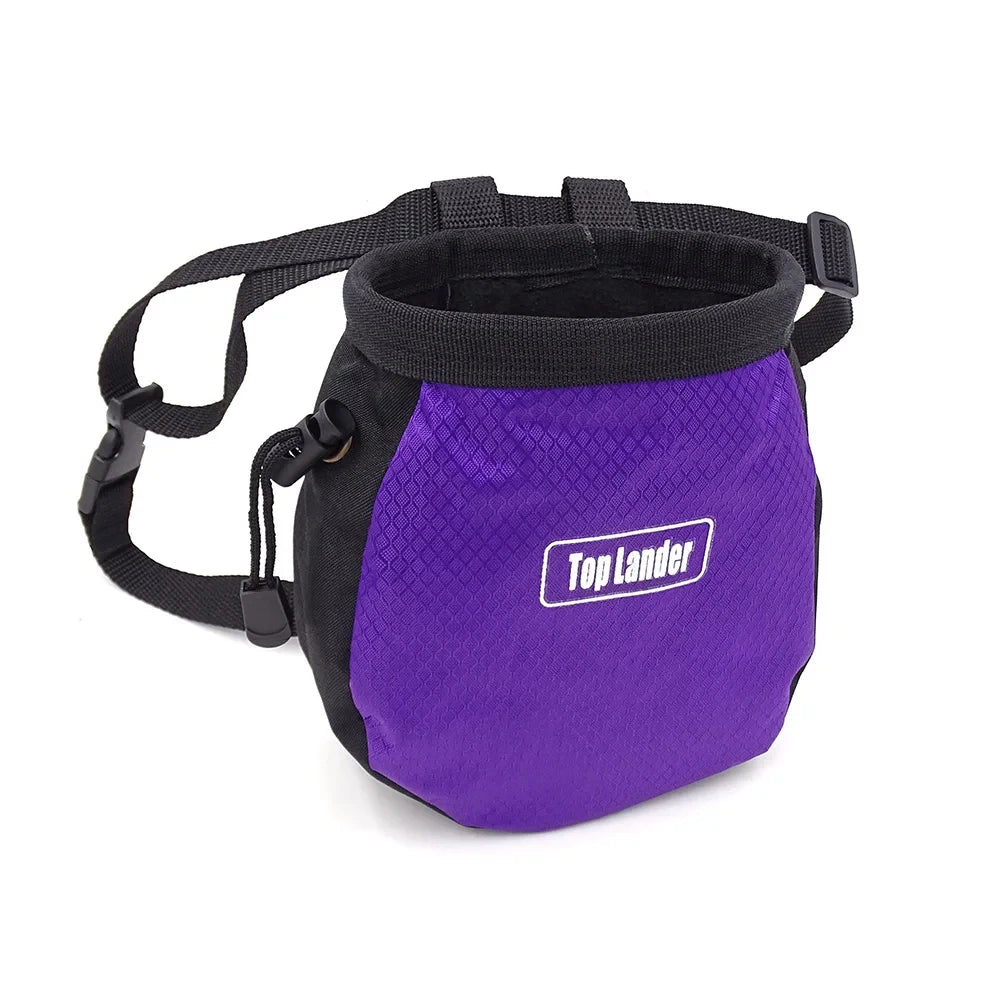 Rock Climbing Chalk Bag with Belt Zipper Pocket for Gym Bouldering Weight Lifting
