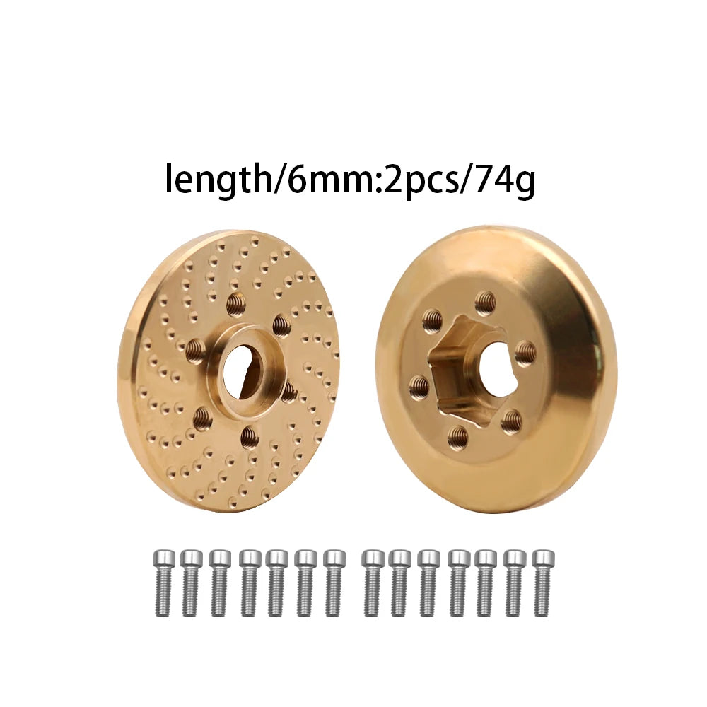 Brass Wheel Hex Hub Adapter for 1.9/2.2 Beadlock RC Crawler Axial SCX10 TRX4 TRX6 - EXPROTAS