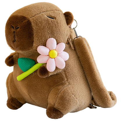 Capybara School Bag Plush Backpack Kawaii Cute Large Capacity for Kids