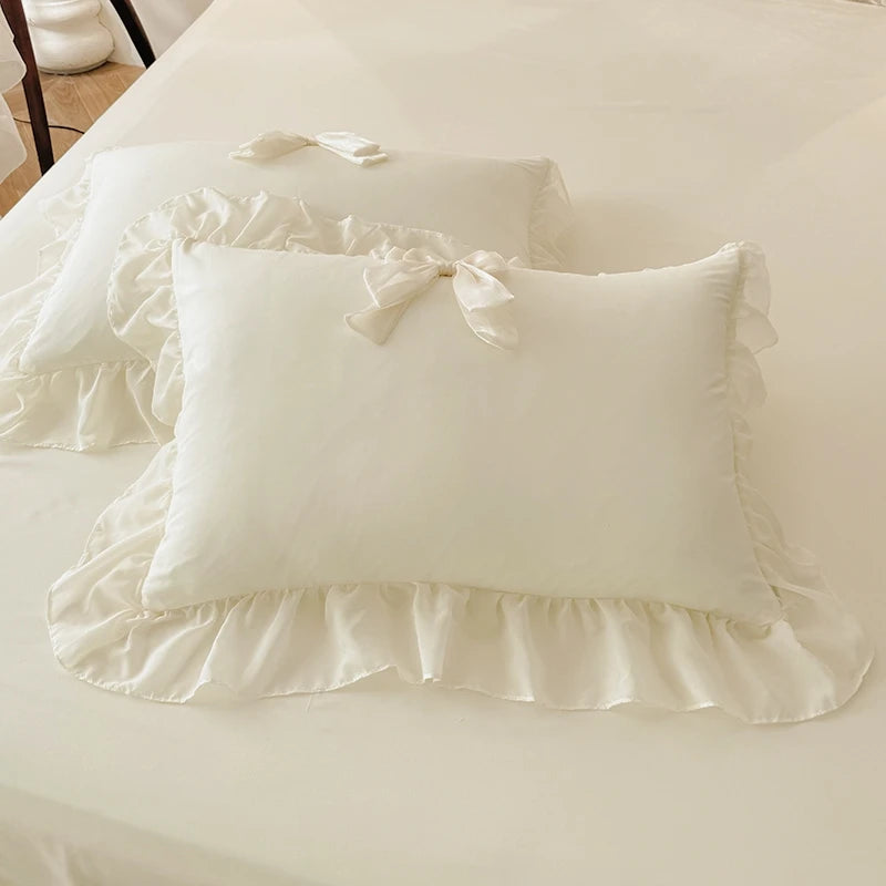 3pcs Ruffle Duvet Cover Bedding Set with Pillowcases for Bedroom