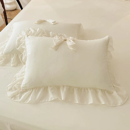 3pcs Ruffle Duvet Cover Bedding Set with Pillowcases for Bedroom