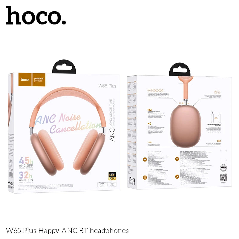 Hoco W65 Bluetooth Over-Ear Headphones Wireless Mic Sounds Sport Headsets