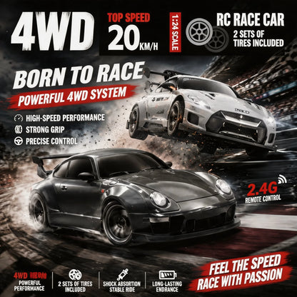 1/24 RC Drift Car 4WD Remote Control Racing Toy for Kids