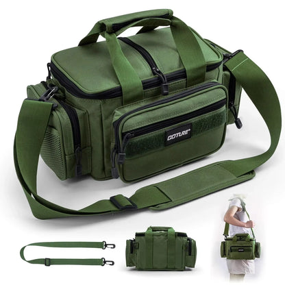 Fishing Tackle Bag Large Capacity Backpack 600D Oxford Waterproof Camping