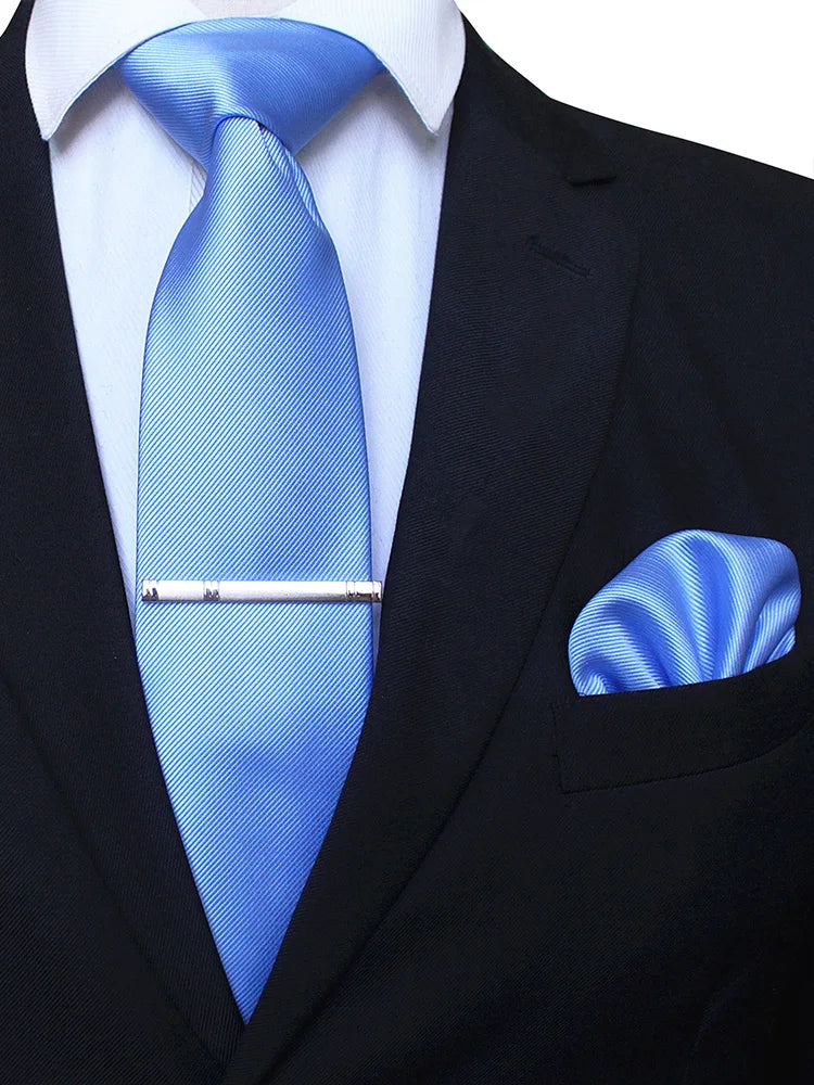 Suits Necktie Clip 8cm Mens Slim Solid Classic Wedding Party Ties