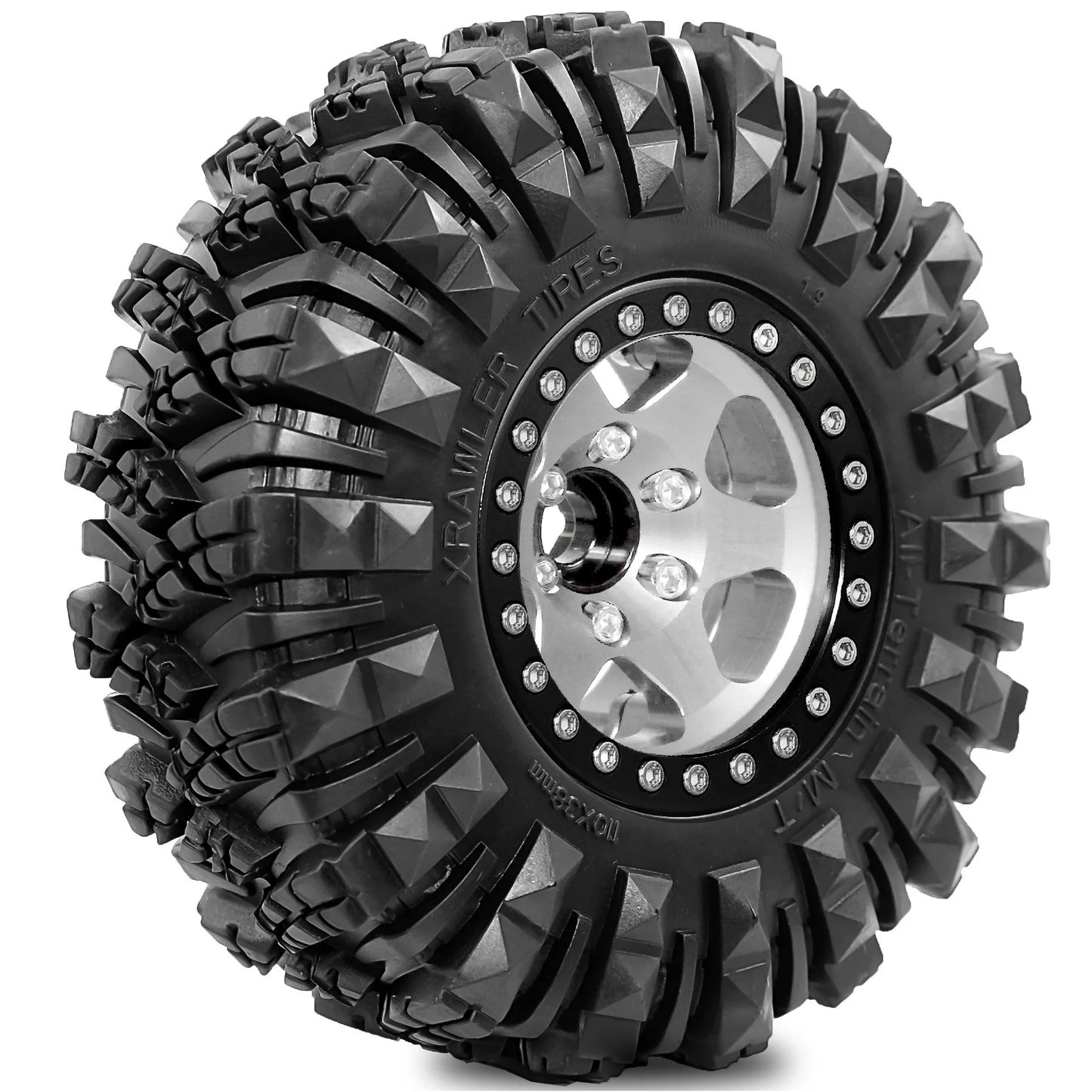 RS 1.9 Inch 110mm Rubber Tires+metal Wheel Hub For 1/10 Rc Crawler Car Traxxas Trx4 Trx6 Axial Scx10 90046 Redcat Yikong Rc4wd