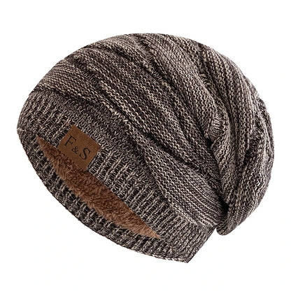 New Unisex Slouchy Winter Hat Fleece Lined Beanie Men Women Mixed Color Knit Cap - EXPROTAS