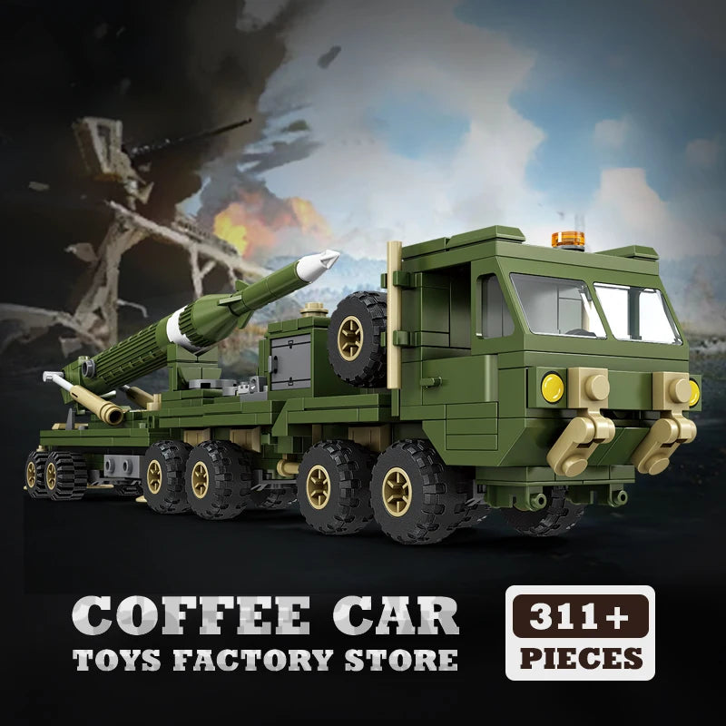 NEW Military Truck Building Blocks DIY Army Missile Vehicle MOC 3D Model Kit Toy Gift