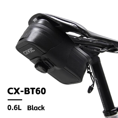 Waterproof Bike Saddle Bag CXWXC 0.6L TPU Hard Shell BOA Tail Pouch
