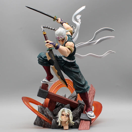 27cm Demon Slayer figures Uzui Tengen Figures 2 Heads Kimetsu No Yaiba Anime Figures Figurine Gk Pvc Statue Model Toys Gift-EXPROTAS
