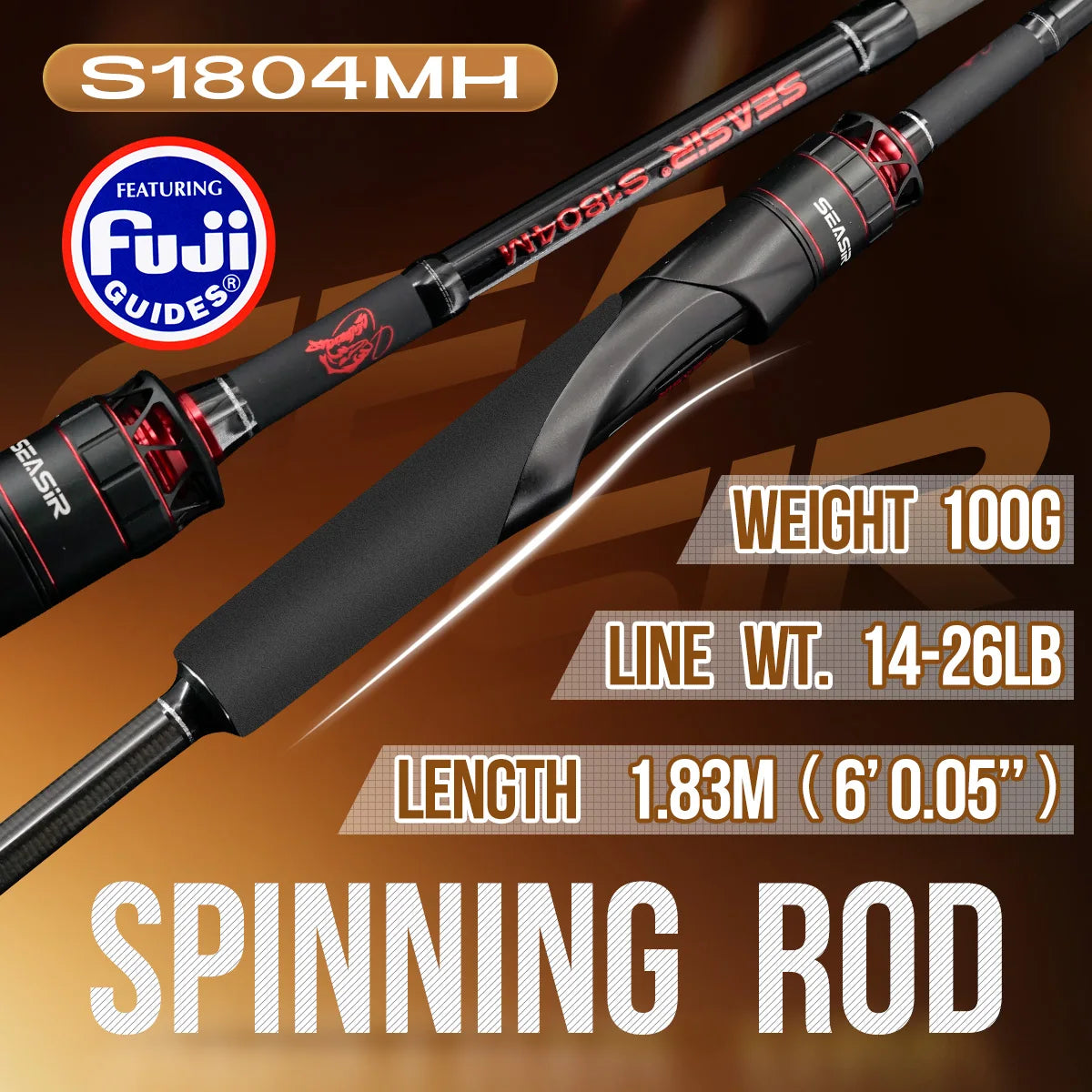 Casting Fishing Rod Heavy Power 1.83M 4-Piece 7-9KG Travel Fishing Gear