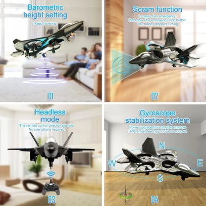 L0712 RC Plane 2.4G Remote Control Aircraft Gravity Sensing Helicopter Glider with Light EPP Foam Fighters for Boys Children-EXPROTAS
