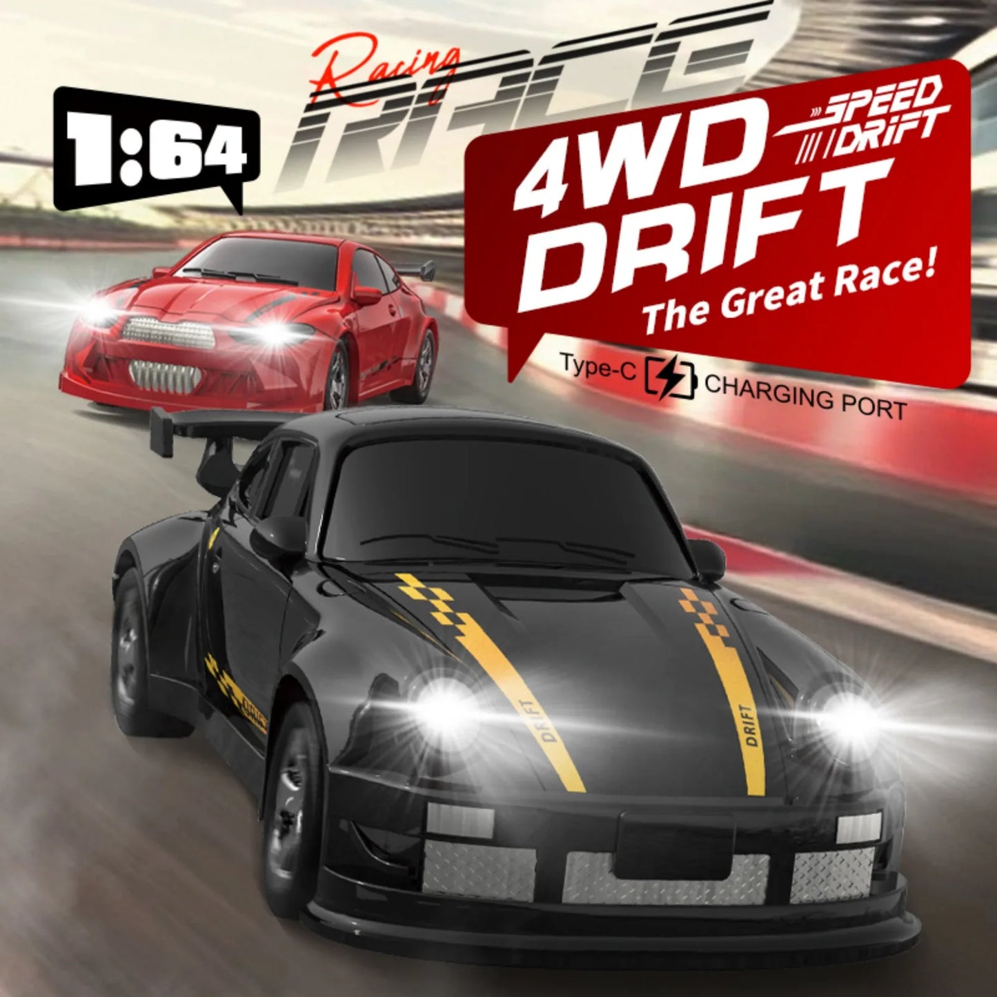 KF20 1:64 RC Drift Car 2.4G Mini Desktop Remote Control Racing Car