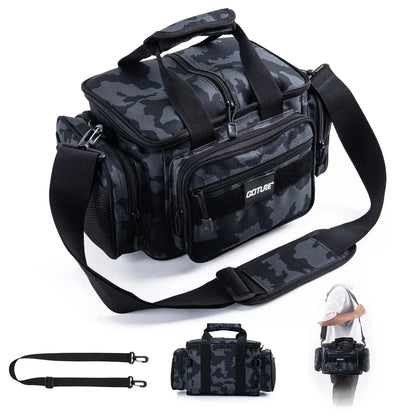 Fishing Tackle Bag Large Capacity Backpack 600D Oxford Waterproof Camping