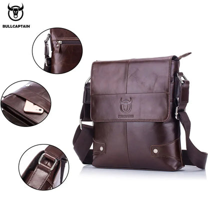 BULLCAPTAIN Men’s Leather Messenger Shoulder Bag Business Handbag