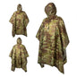 Men's Military Camo Waterproof Raincoat, Impermeable Zipper Rain Poncho for Motorcycle