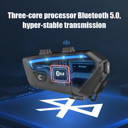 Motorcycle Helmet Intercom Freedconn FX Bluetooth Headset 10-Rider Pairing