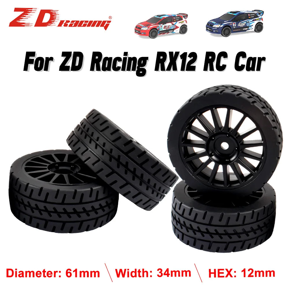 ZD Racing RX12 1/12 RC Car Tires 2pcs Rubber Drift Tires 12mm Hex
