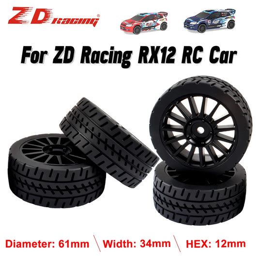 ZD Racing RX12 1/12 RC Car Tires 2pcs Rubber Drift Tires 12mm Hex