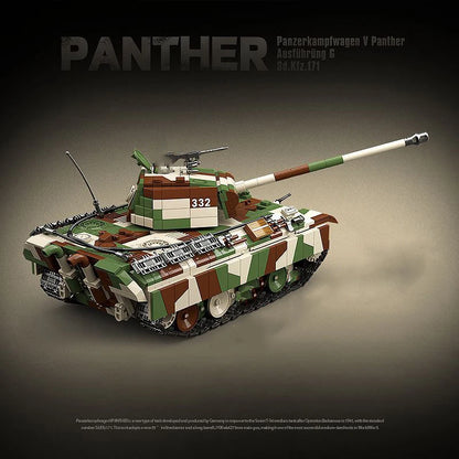 WW2 German Panther Medium Tank Building Blocks Military Brick Model Toy Set