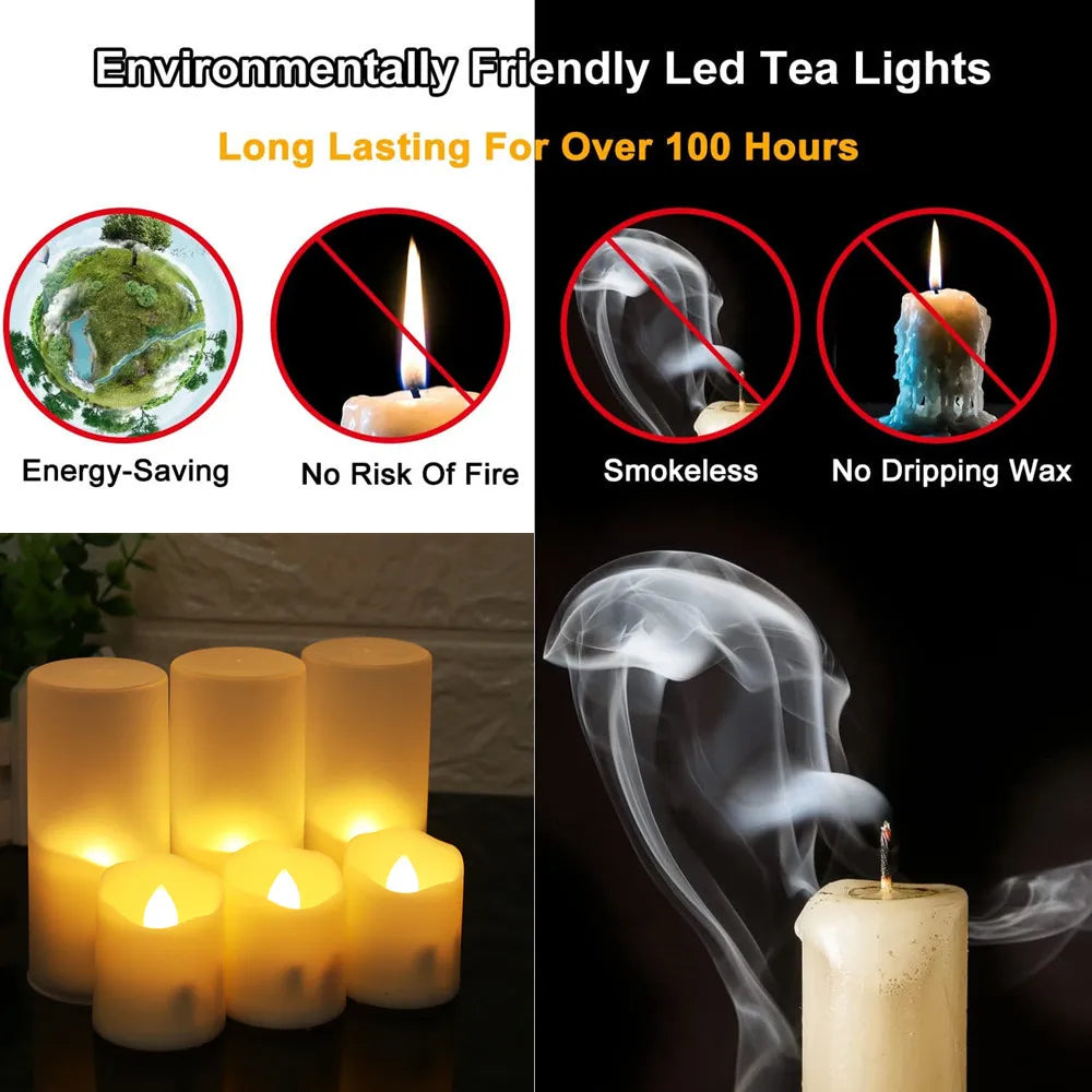 Rechargeable LED Candles By USB Timer Remote Flickering Flames Wedding Candles Birthday Home Decor Tealights Charger Candle Lamp-EXPROTAS