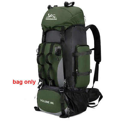 90L Waterproof Hiking Camping Backpack Trekking Bag Rucksack Large Capacity Travel Outdoor Sports Bags Camping Equipment Men-EXPROTAS