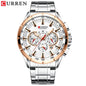 Stainless Steel Curren Mens Quartz Watch Luminous Waterproof Big Dial