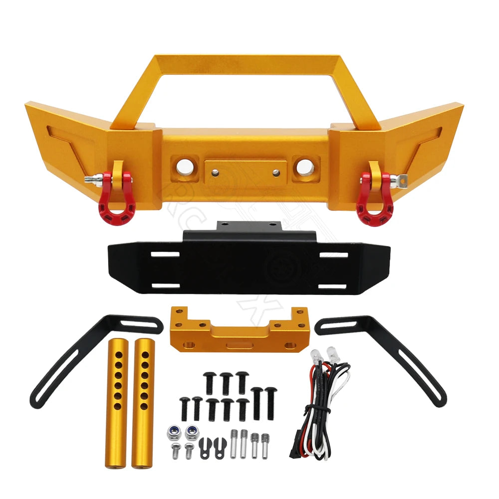 1/10 RC Crawler Metal Front & Rear Bumper Set w/ LED for Axial SCX10 III - EXPROTAS