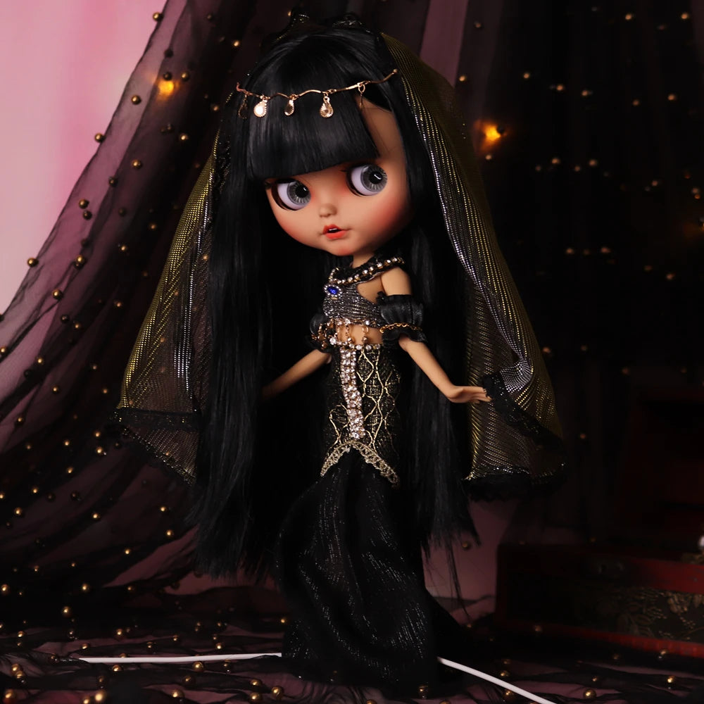 ICY DBS Blythe Doll Pouting Mouth Tan Skin Matte Face 1/6 BJD Joint Body