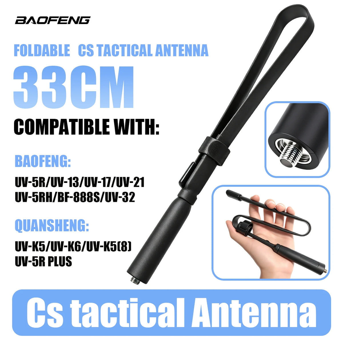 Dual Band Antenna SMA-Female for Baofeng UV-5R Walkie Talkie Radio