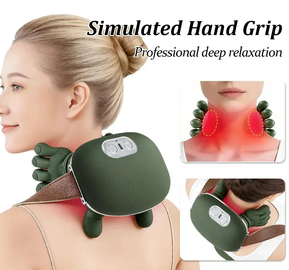 Rechargeable Lithium Battery Neck & Shoulder Massager with Heat Electric