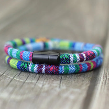 Men’s Boho Rope Bracelet Magnetic Surf Beach Pulsera Adventure Wristband