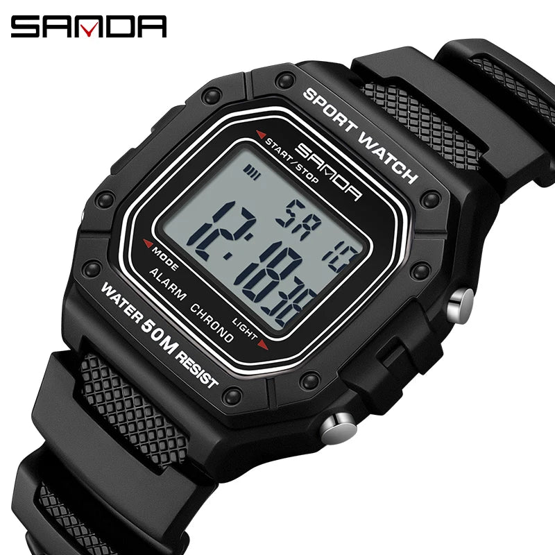 SANDA 2156 Fashion Mens Watch Military Water Resistant Sport Watches Army Big Dial Led Digital Wristwatches Stopwatches For Male-EXPROTAS
